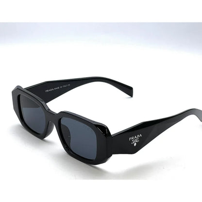 Women’s Rectangular Sunglasses — Black Acetate Frame (Classic Minimal Style)