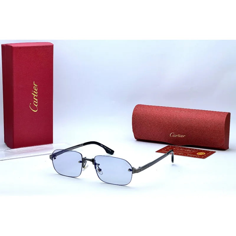 Rimless Square Sunglasses for Men & Women – Lightweight UV400 Luxury Style Shades