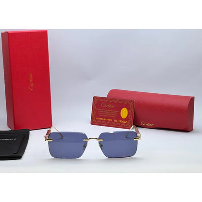 Luxury Rimless Gold Frame Sunglasses – Classic UV400 Shades