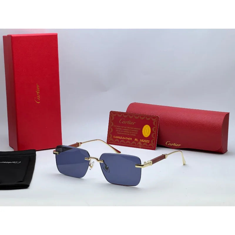 Luxury Rimless Gold Frame Sunglasses – Classic UV400 Shades