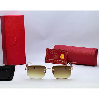 Luxury Rimless Gold Frame Sunglasses – Classic UV400 Shades