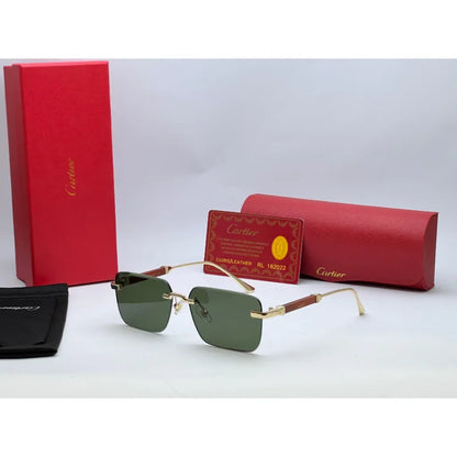 Luxury Rimless Gold Frame Sunglasses – Classic UV400 Shades