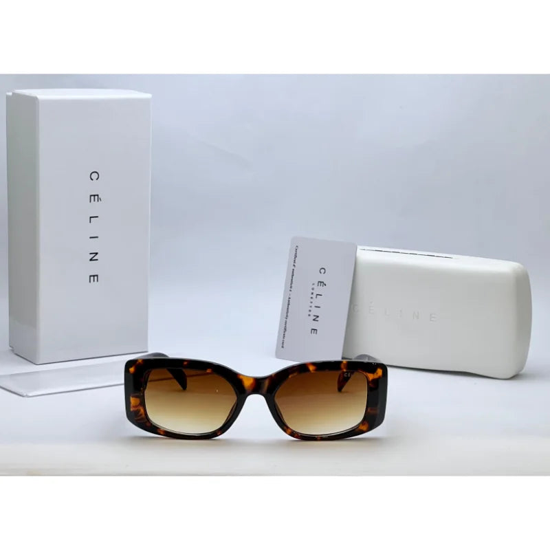Rectangular Tortoise & Black Sunglasses – Luxury Statement Shades with Gold Accent