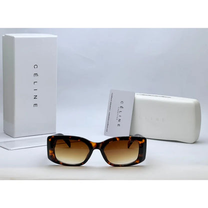 Rectangular Tortoise & Black Sunglasses – Luxury Statement Shades with Gold Accent