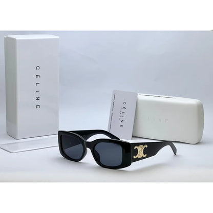 Rectangular Tortoise & Black Sunglasses – Luxury Statement Shades with Gold Accent