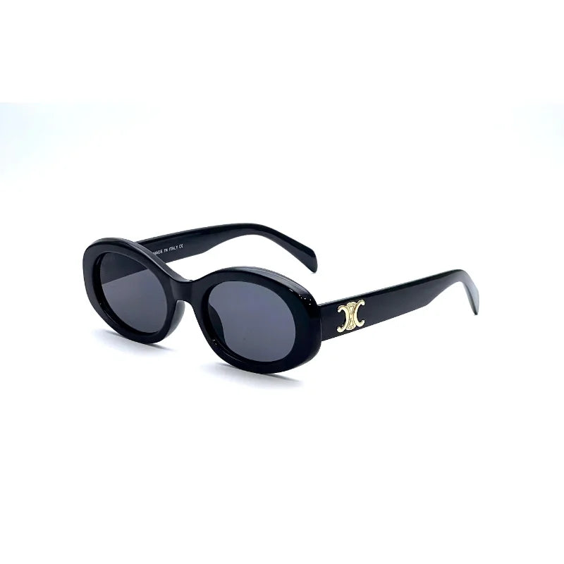 Women’s Rectangular Sunglasses — Black Acetate Frame (UV Protection)