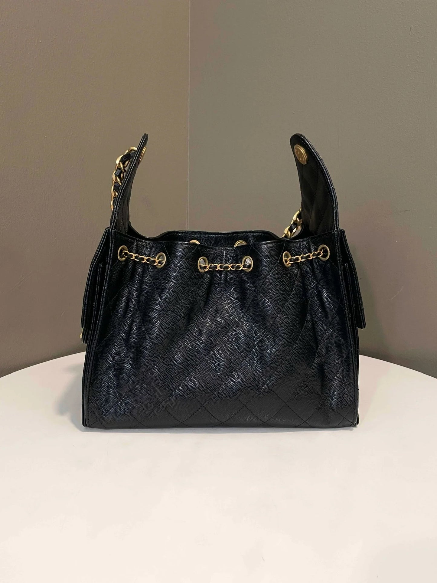 Quilted Caviar Leather Chain Tote – Small (26×30×14 cm) – Pre-Order