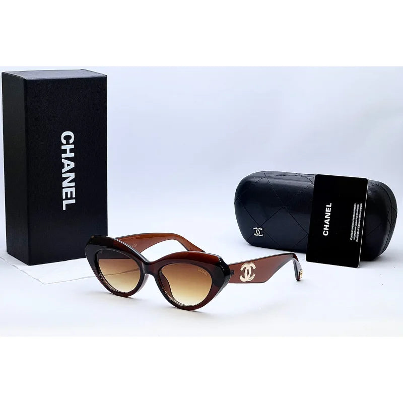 Elegant Oversized Cat-Eye Sunglasses for Women – Gradient Lens in Brown & Gray