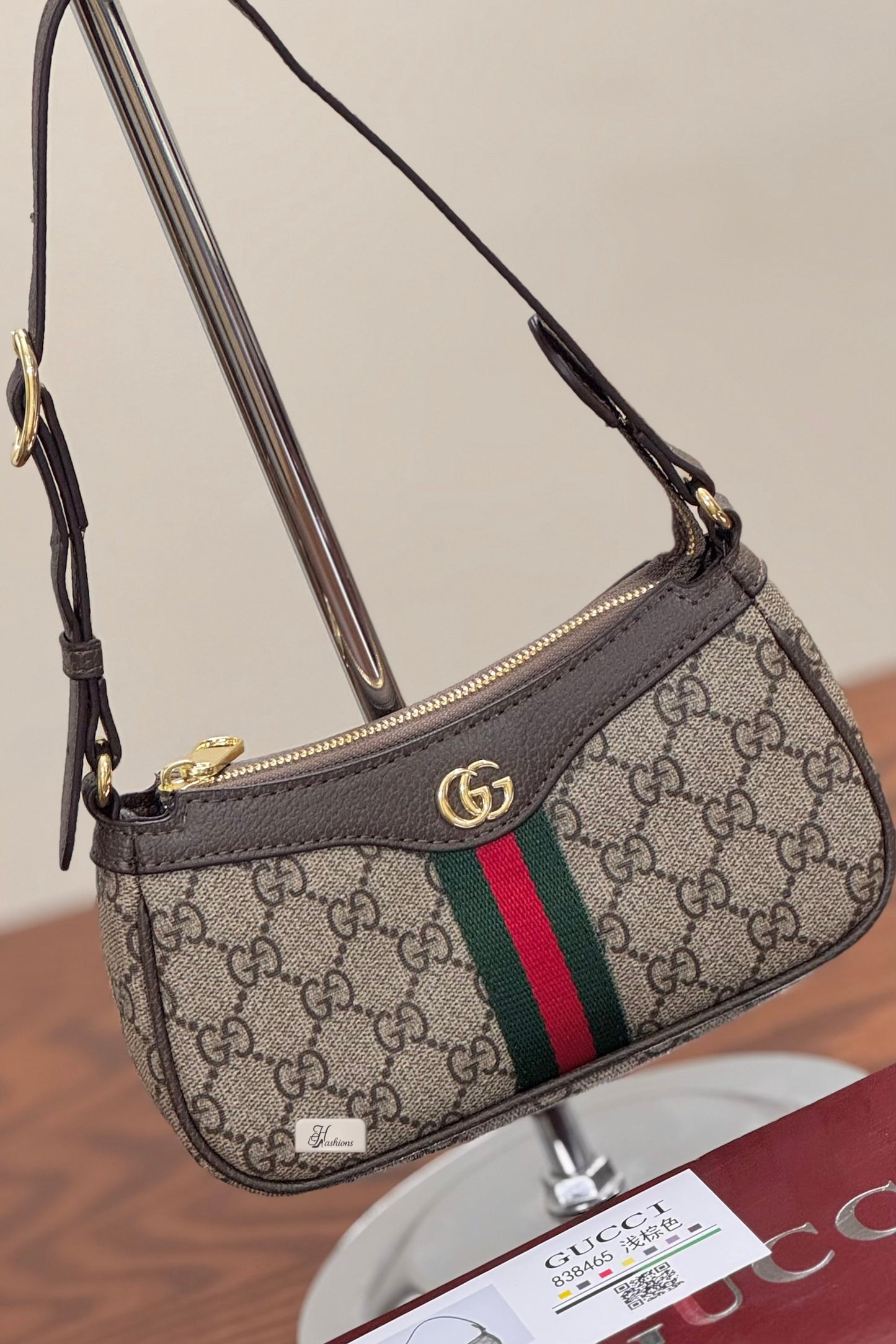 Vintage Monogram Mini Bag with Signature Web Stripe & Gold Hardware