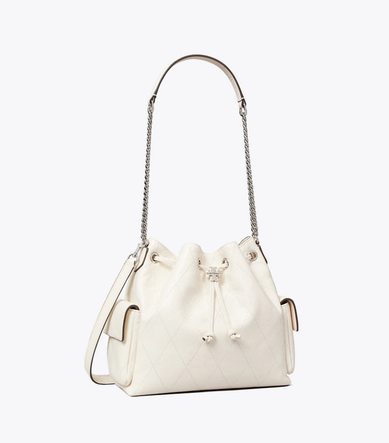Quilted Drawstring Bucket Bag