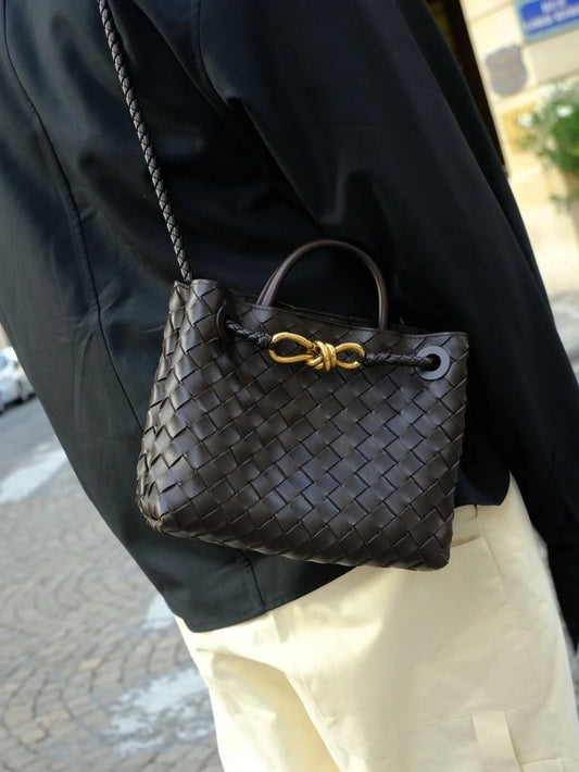 Hand-Woven Leather Knot Tote Bag