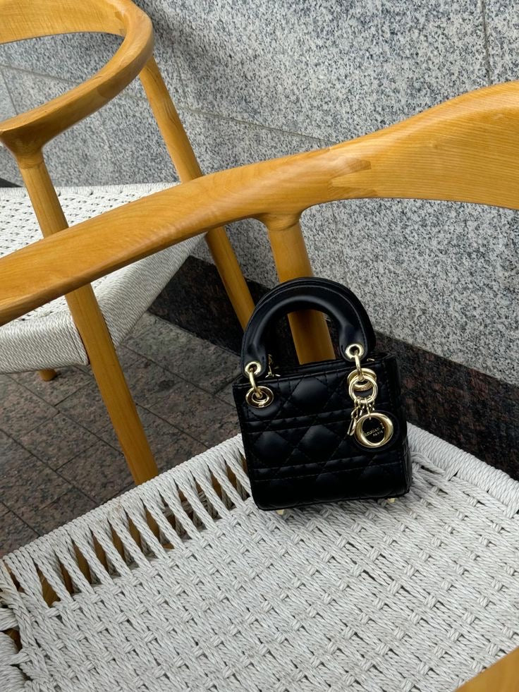 Lady Dior Mini Handbag Black