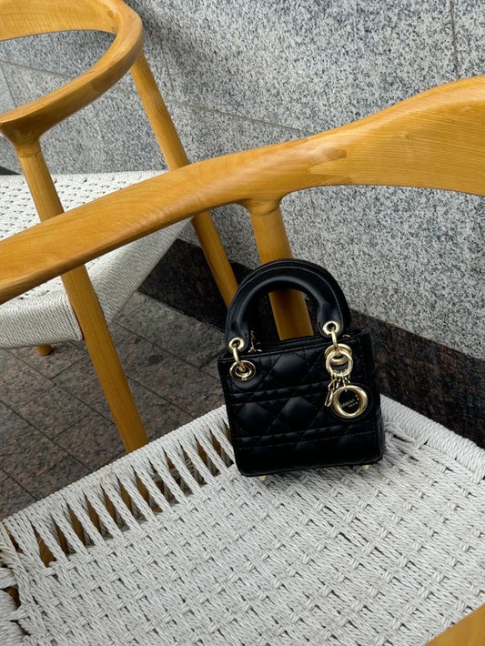 Lady Dior Mini Handbag Black