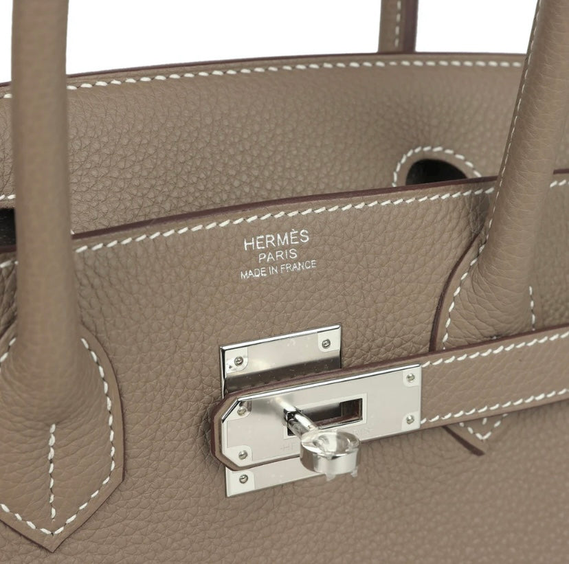 Luxury Togo Leather Top-Handle Tote Bag – Palladium Hardware