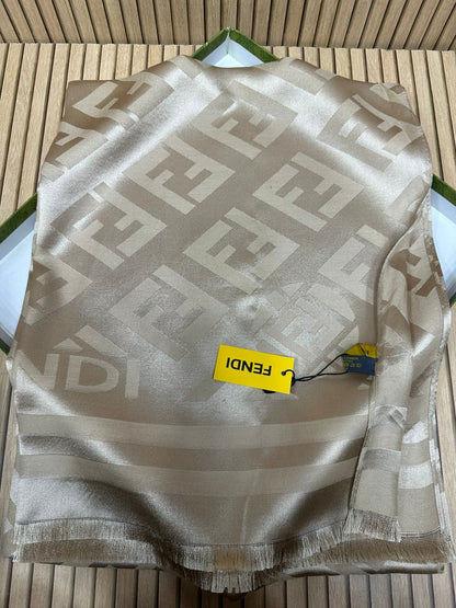 Luxury Monogram-Style Silk Scarf for Women – Lightweight Silk Scarf