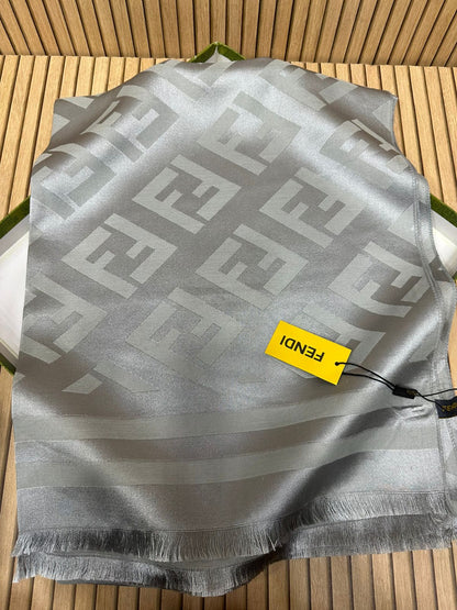 Luxury Monogram-Style Silk Scarf for Women – Lightweight Silk Scarf