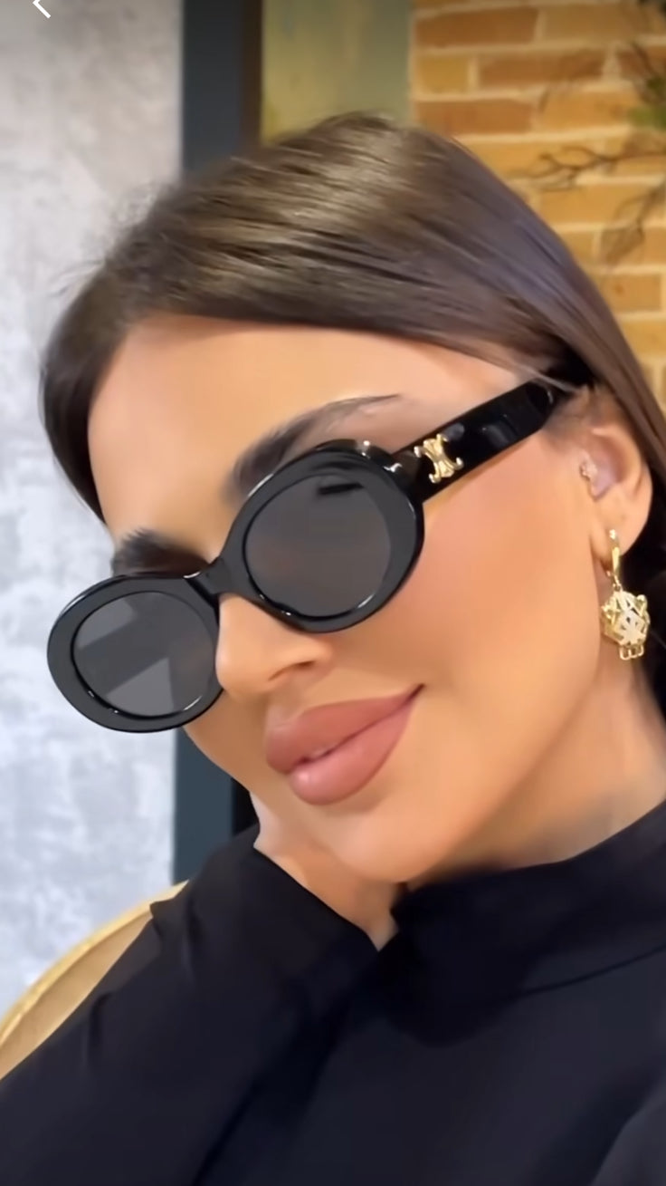 Women’s Rectangular Sunglasses — Black Acetate Frame (UV Protection)