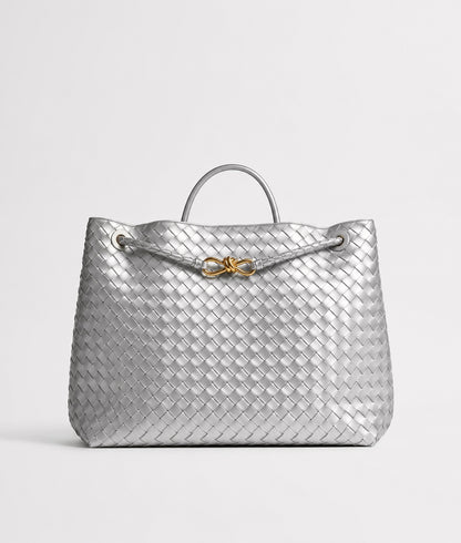 Large Woven Leather Tote Bag - Handcrafted Luxury
