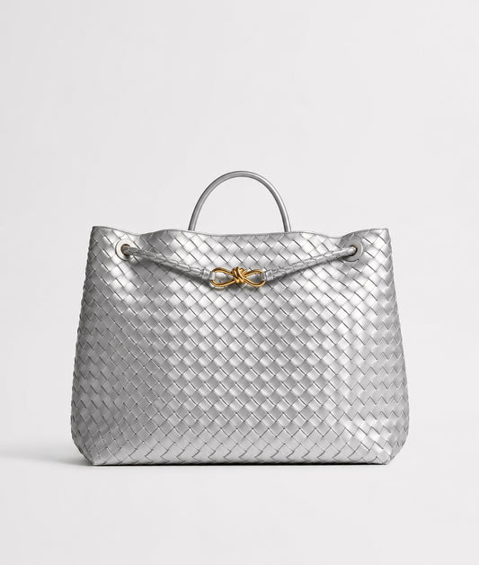 Large Woven Leather Tote Bag - Handcrafted Luxury