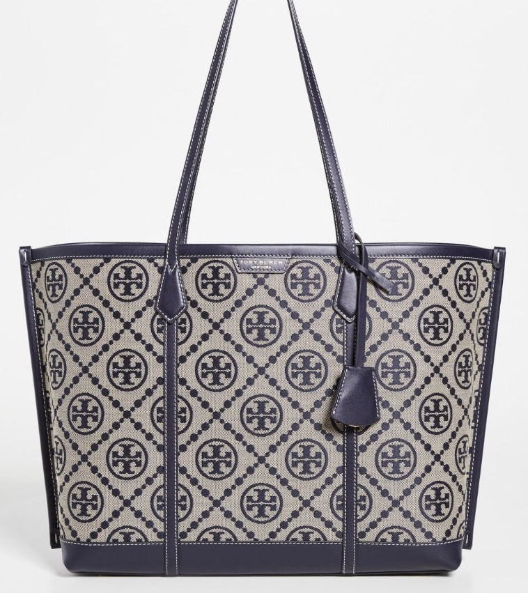 Large Monogram Canvas Tote Bag - Professional Work & Travel Carryall