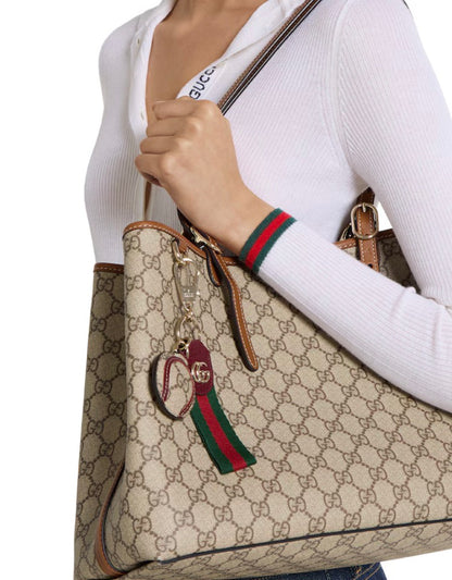 Web Stripe Monogram Keychain/Bag Charm