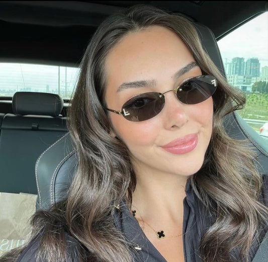 Oval Rimless Metal Sunglasses – Lightweight Luxury UV400 Shades