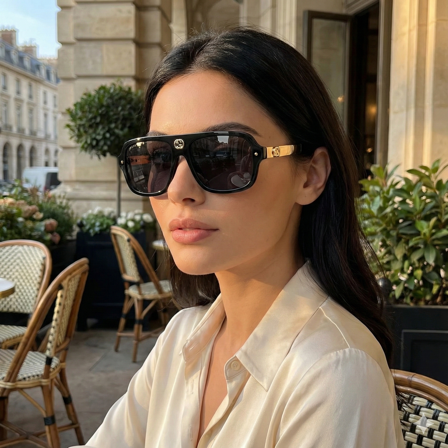 Oversized Shield Sunglasses for Men & Women – Black Gold UV400 Statement Shades