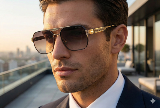 Luxury Square Aviator Sunglasses for Men – Metal Frame Shades