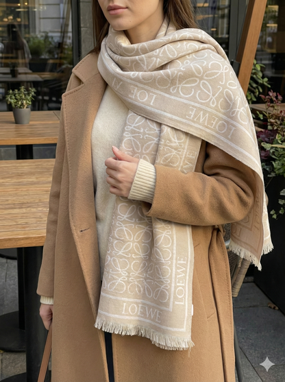 Luxury Monogram Pashmina Scarf for Women – Soft Winter Scarfs – Multiple Colours