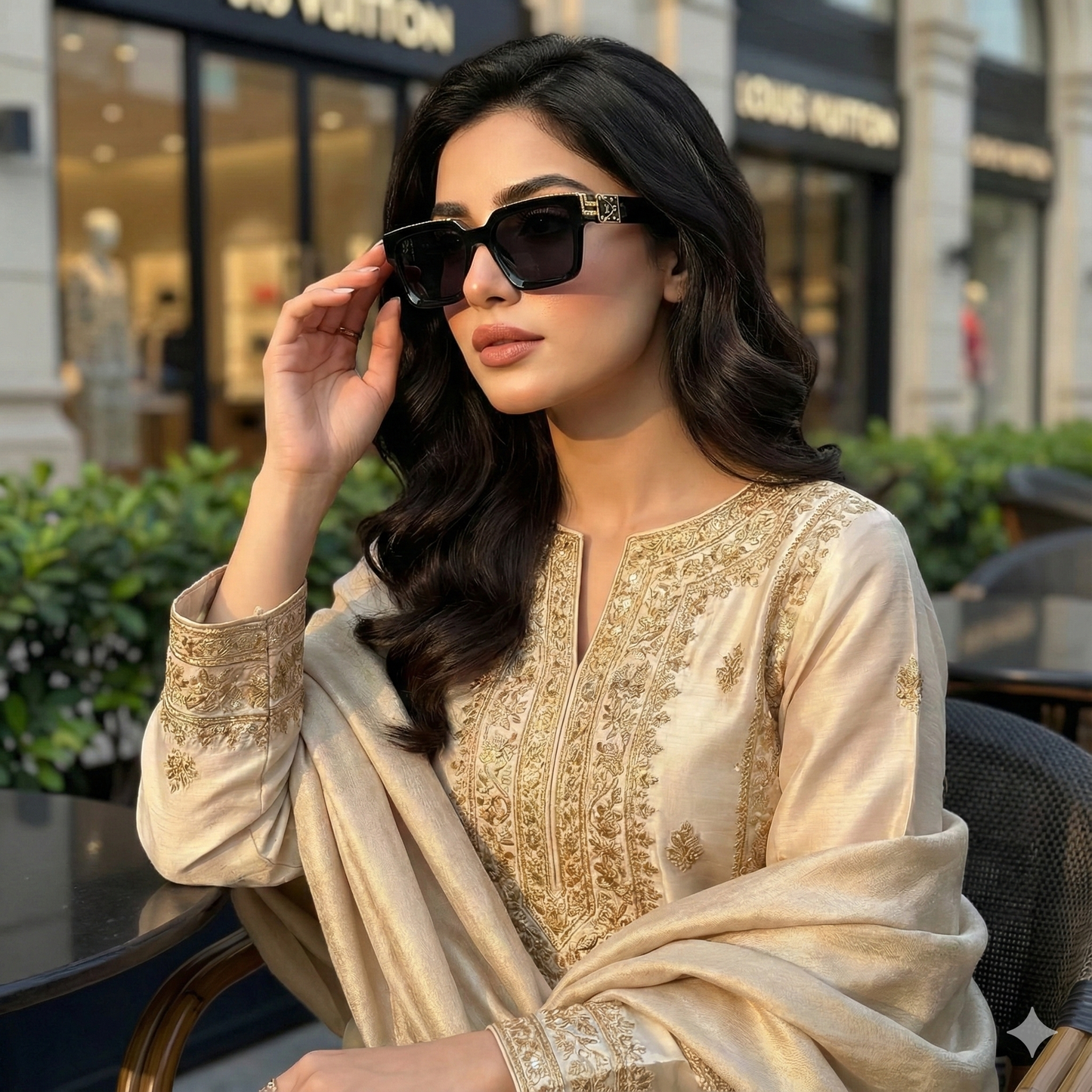 Bold Square Luxury Sunglasses – Gold Accent UV400 Shades for Men & Women