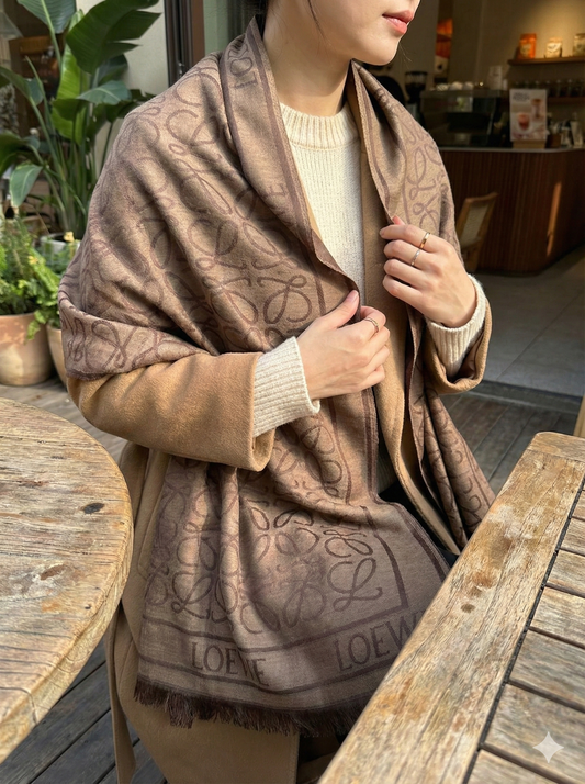 Luxury Monogram Pashmina Scarf for Women – Soft Winter Scarfs – Multiple Colours