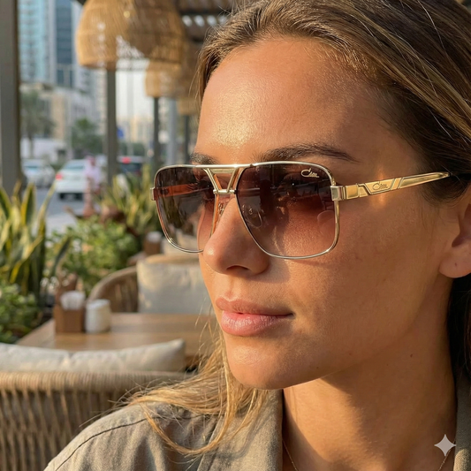 Gold Square Aviator Sunglasses for Men & Women – Gradient UV400 Luxury Shades