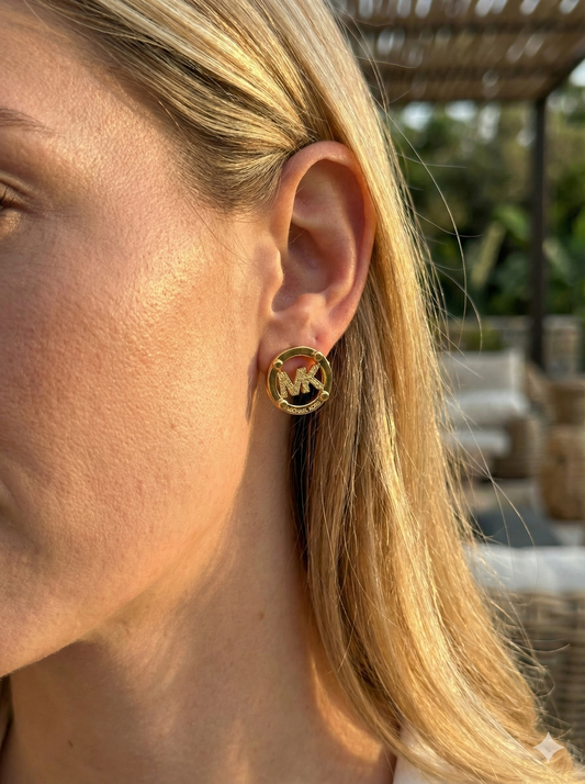 Round Crystal Accent Stud Earrings | Luxury Gold & Silver Statement Jewellery