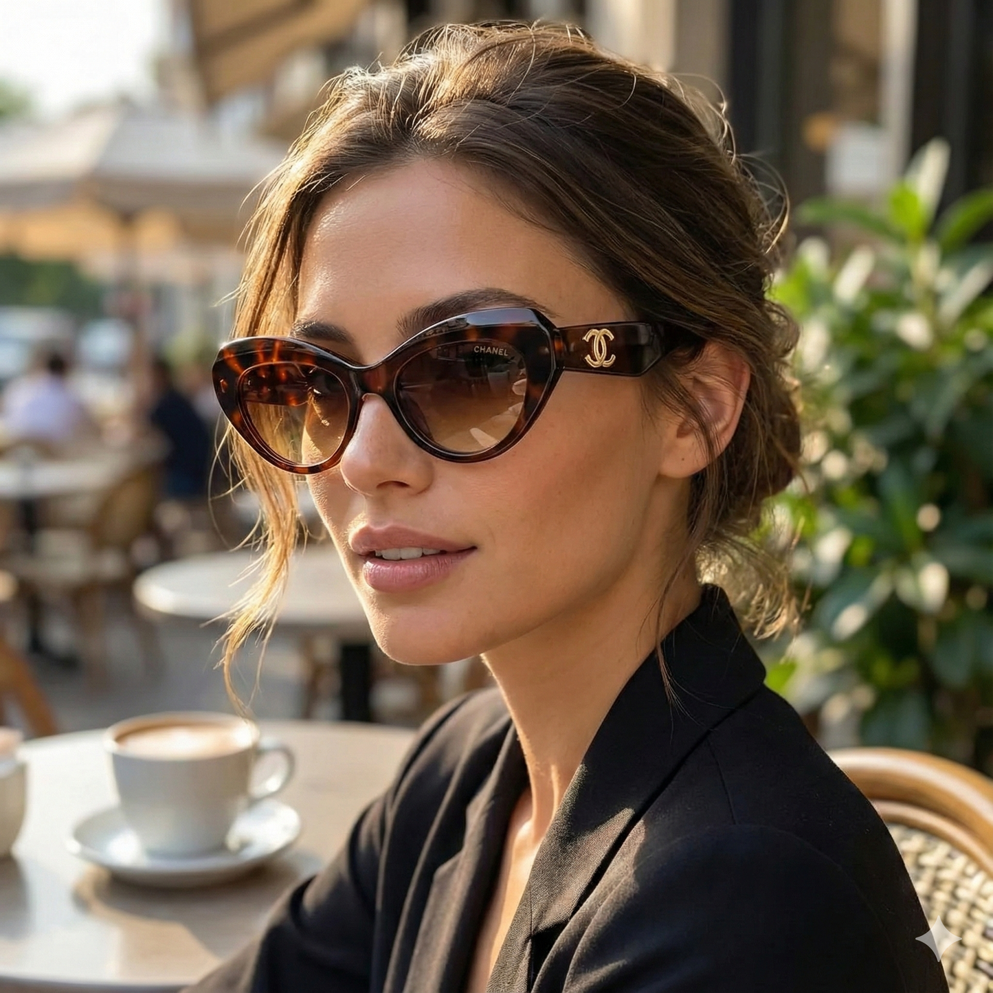 Elegant Oversized Cat-Eye Sunglasses for Women – Gradient Lens in Brown & Gray