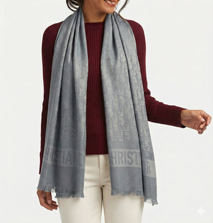 Monogram Luxe Pashmina Scarf for Women – Premium Soft Winter Wrap