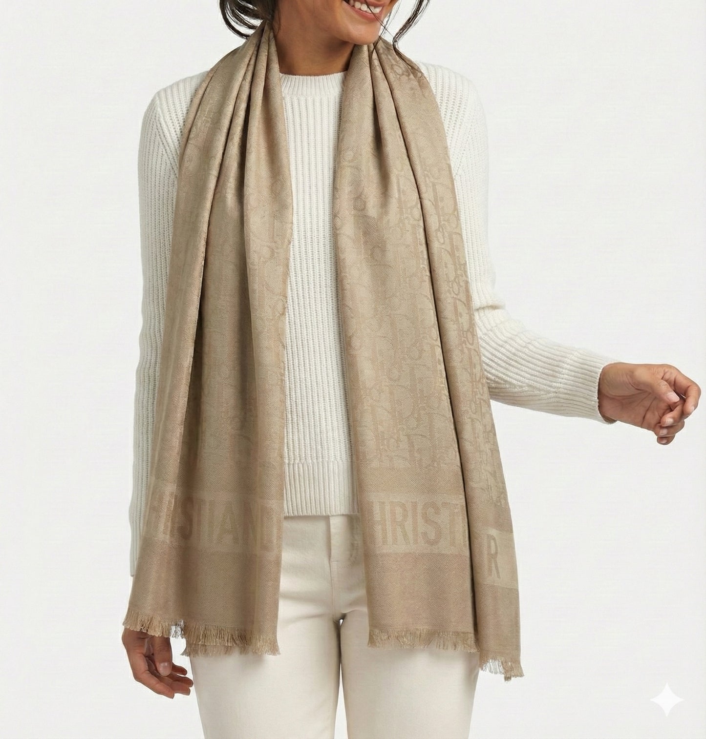 Monogram Luxe Pashmina Scarf for Women – Premium Soft Winter Wrap