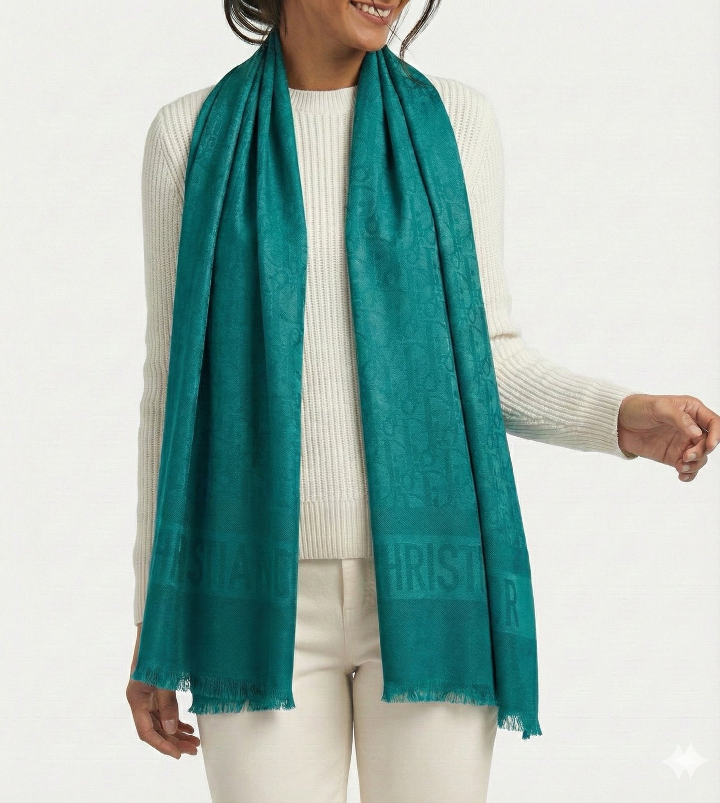 Monogram Luxe Pashmina Scarf for Women – Premium Soft Winter Wrap