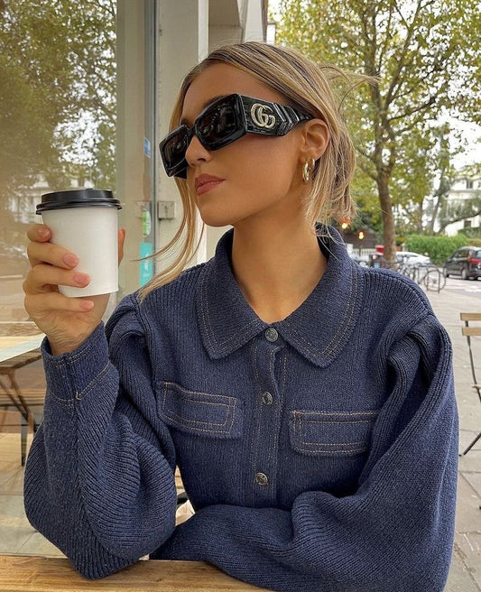 Rectangular Statement Sunglasses – Oversized UV400 Shades