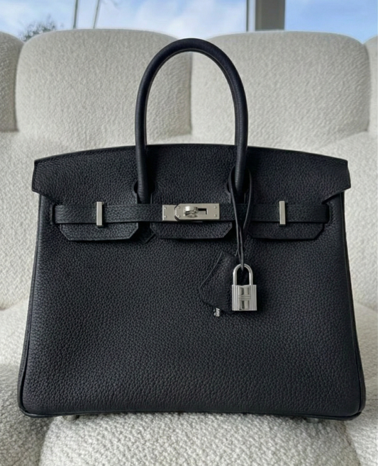 Luxury Togo Leather Top-Handle Tote Bag 30cm – Palladium Hardware