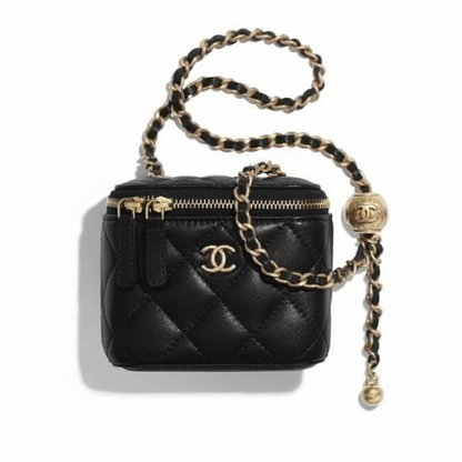 Quilted Leather Mini Vanity Case