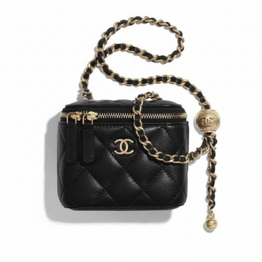 Quilted Leather Mini Vanity Case