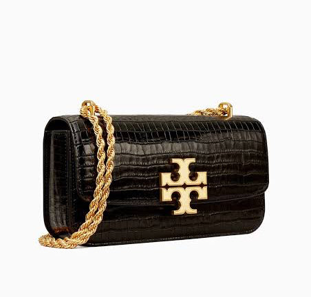 Croc-Embossed Chain Shoulder Bag