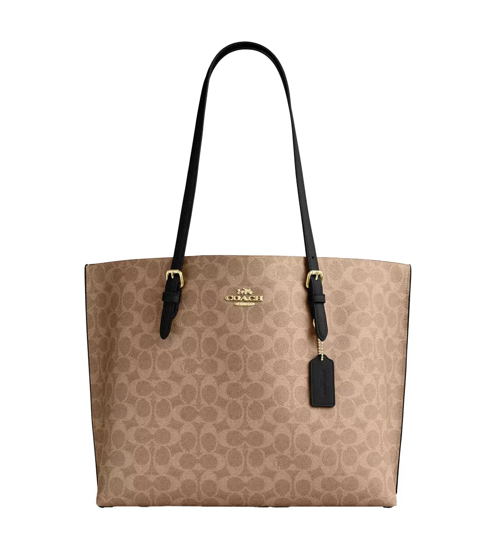 Large Monogram Zip-Top Tote – 18" Shoulder Bag with Pockets (4 Colors)