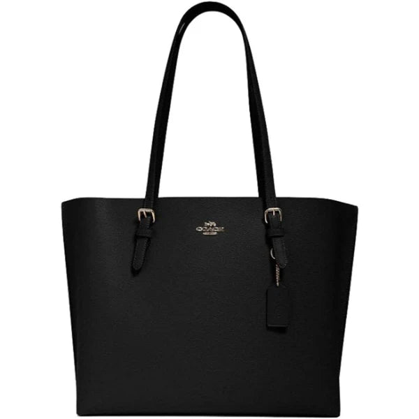 Large Black Zip-Top Tote Bag – 18" Work Shoulder Bag with Red Lining