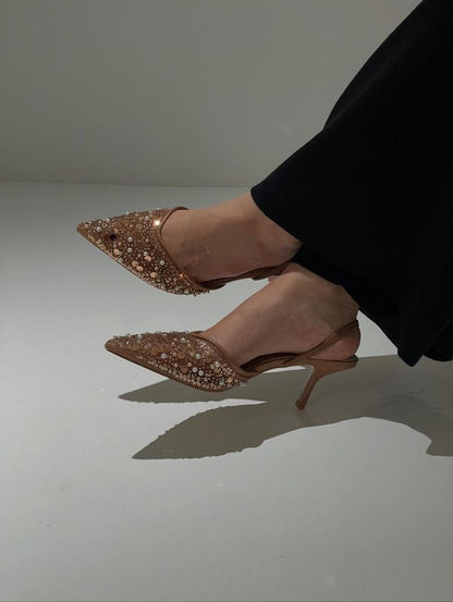 Pearl Sequin Heels