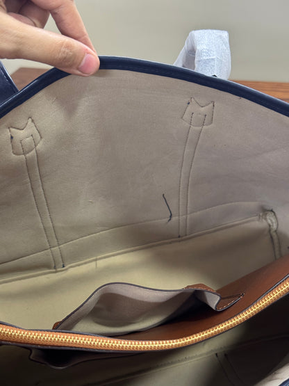 Large Monogram Canvas Tote Bag - Professional Work & Travel Carryall