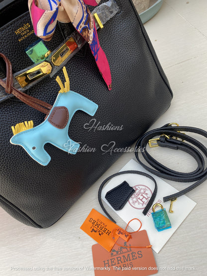 Luxury 35cm Togo Leather Structured Top-Handle Tote Bag (With Strap & Lock Set)