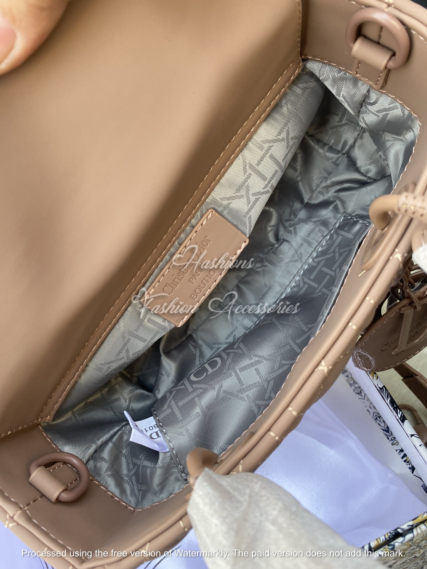 Quilted Micro Top-Handle Bag – Mini Rectangle Tote with Crossbody Strap (Black & Taupe)