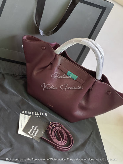 Winged Pebble Leather Tote - Versatile Medium Top-Handle Bag