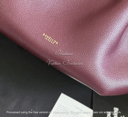 Winged Pebble Leather Tote - Versatile Medium Top-Handle Bag